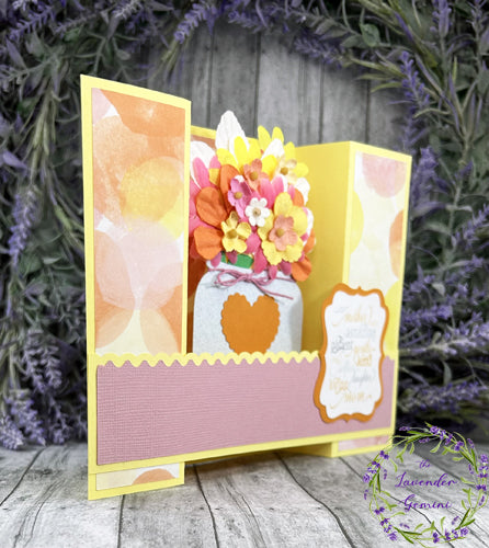 Handmade 3D Mother's Day yellow flowers card