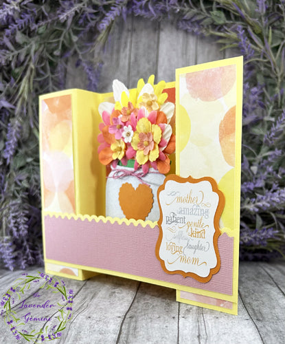 Handmade 3D Mother's Day yellow flowers card