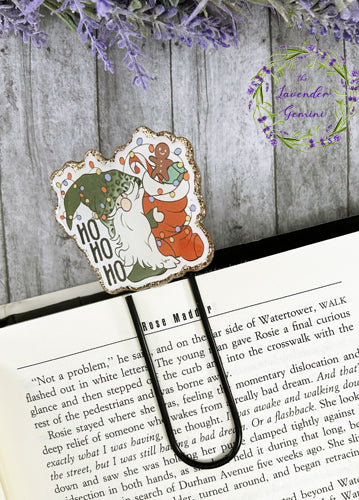 Book Lovers Christmas Gnome Jumbo Paper Clip Bookmark