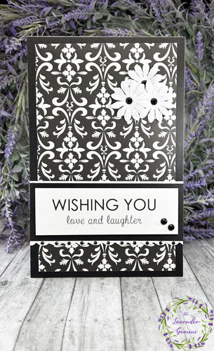 Handmade Black and White Wedding card