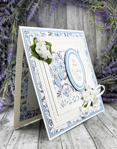 Handmade Blue Wedding Day Card