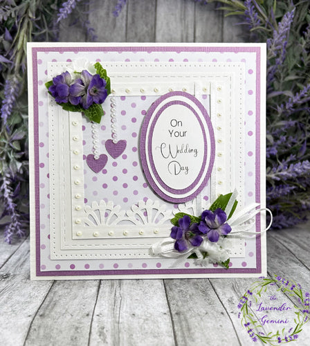 Handmade Purple  Wedding Day Card