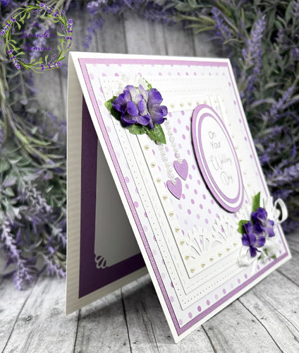 Handmade Purple  Wedding Day Card