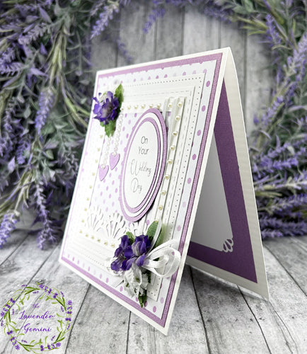 Handmade Purple  Wedding Day Card