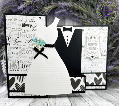 Handmade 3D Bride and Groom wedding card