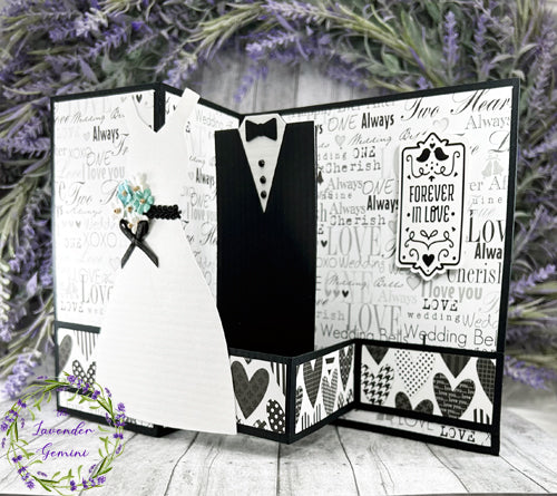 Handmade 3D Bride and Groom wedding card