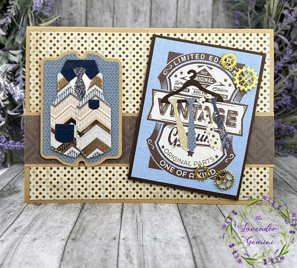 Handmade Tan and Blue Vintage Ties Father's Day Card