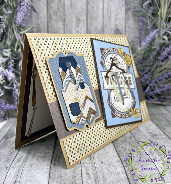 Handmade Tan and Blue Vintage Ties Father's Day Card