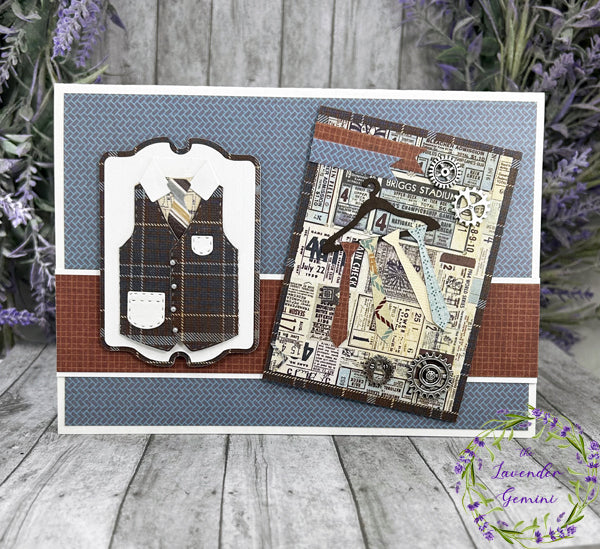 Handmade Brown and Blue Vintage Ties Father's Day Card