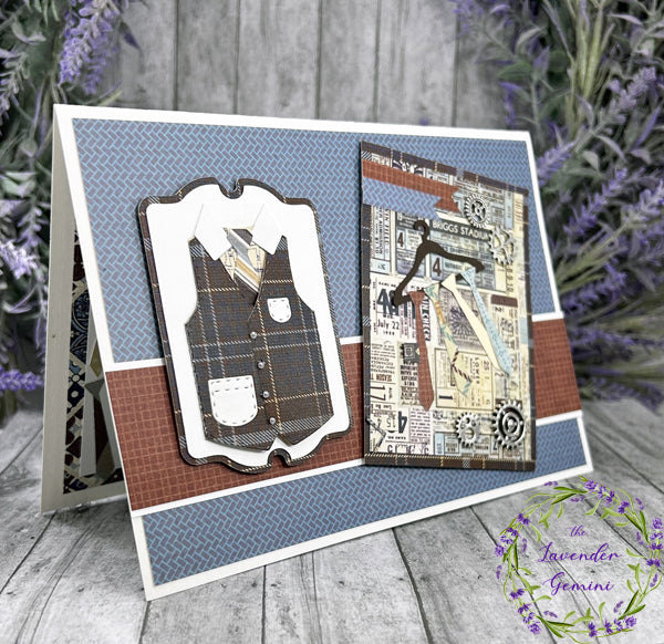 Handmade Brown and Blue Vintage Ties Father's Day Card