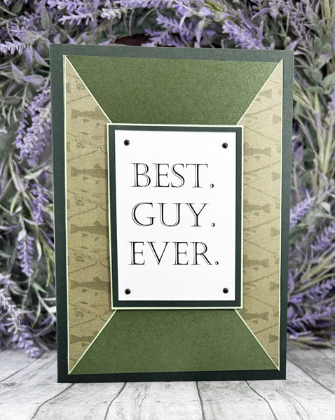 Handmade Green Best Guy Ever Card