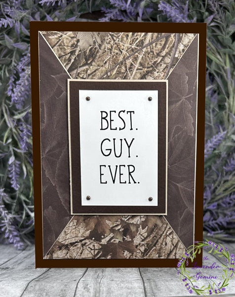 Handmade Brown Camouflage Best Guy Ever Card