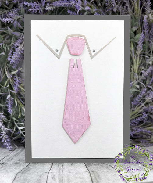 Handmade Father's Day collar and pink tie card