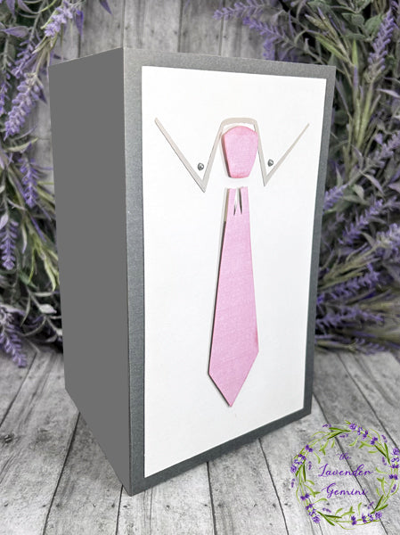 Handmade Father's Day collar and pink tie card