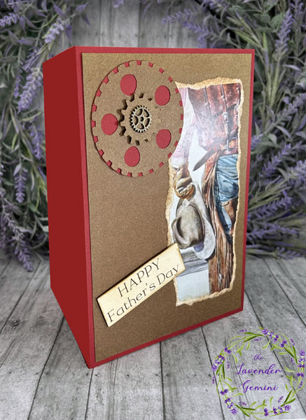 Handmade Red and Brown Country Western Cowboy Father's Day Card