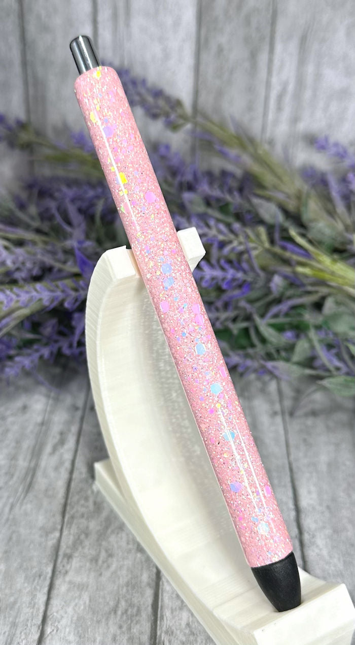 Handmade Light Opal Pink glitter pen with free refill