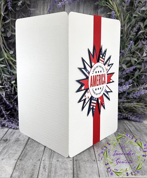 Handmade Patriotic America  Card Red