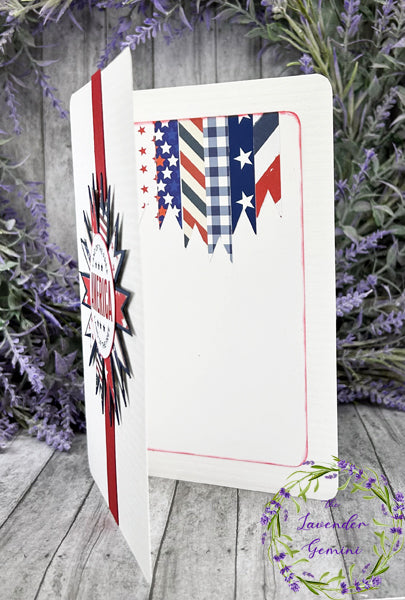 Handmade Patriotic America  Card Red