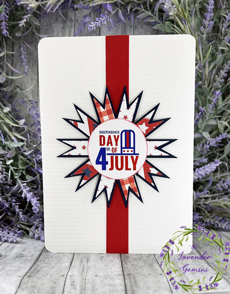 Handmade 4th of July Card Red