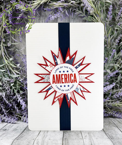 Handmade Patriotic America  Card Blue