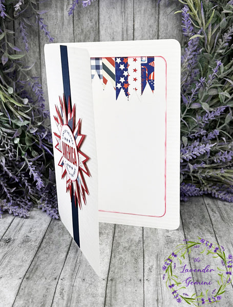 Handmade Patriotic America  Card Blue