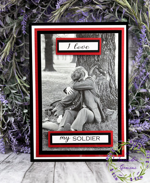 Handmade Vintage I love my soldier kissing Card 1