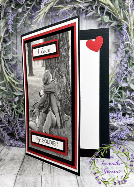 Handmade Vintage I love my soldier kissing Card 1