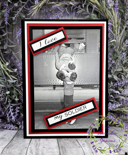 Handmade Vintage I love my soldier kissing Card 2