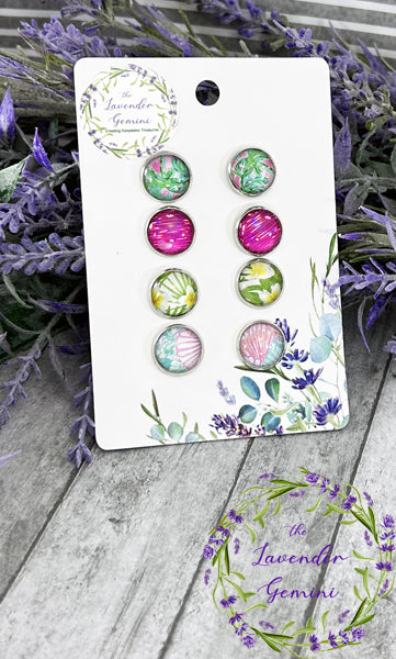 Handmade Tropical Assortment 12mm stud earrings