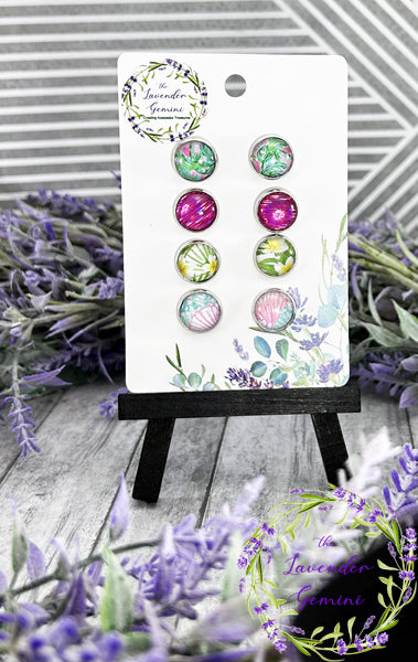 Handmade Tropical Assortment 12mm stud earrings