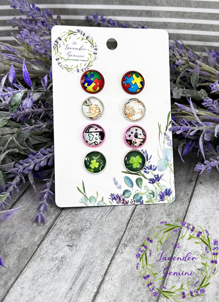 Handmade Assortment of 12mm stud earrings 2