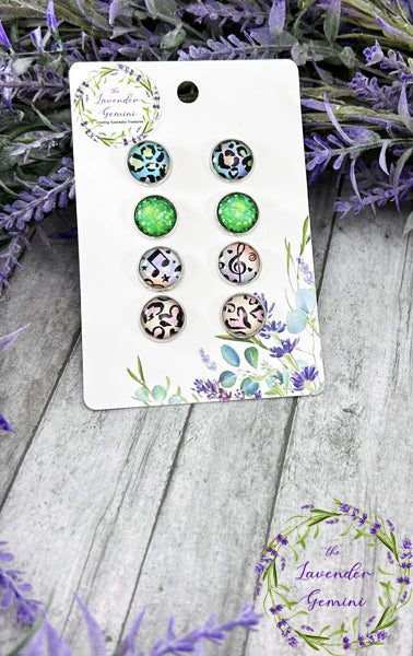 Handmade Assortment of 12mm stud earrings 3