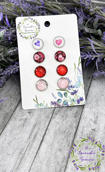 Handmade Hearts Assortment 12mm stud earrings