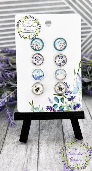 Handmade Spring Assortment 12mm stud earrings