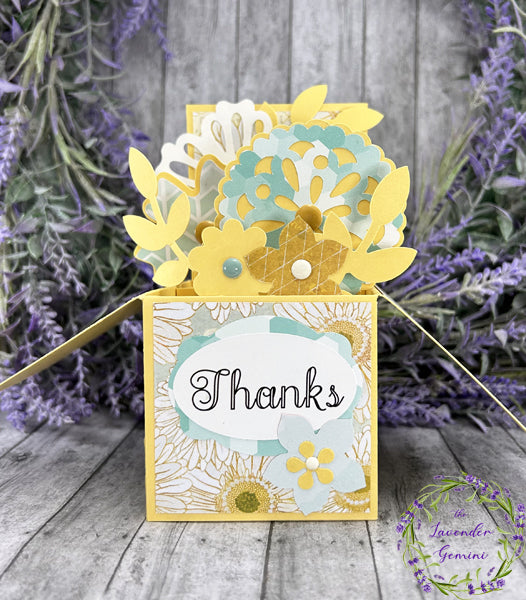 Handmade 3D Yellow Thank You Flowers card