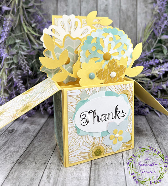 Handmade 3D Yellow Thank You Flowers card