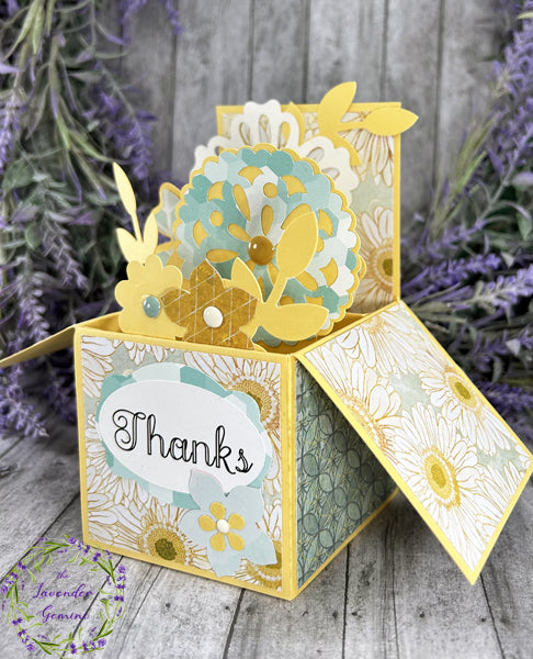 Handmade 3D Yellow Thank You Flowers card