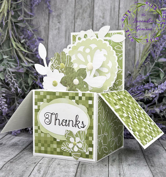 Handmade 3D Sage Green Thank You Flowers card