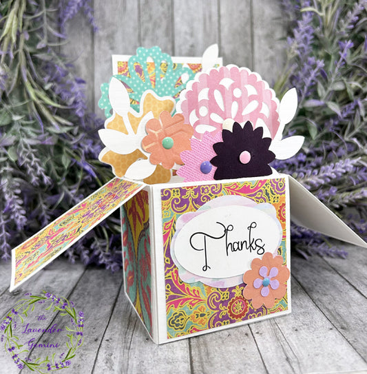 Handmade 3D Multi color Thank You Flowers card