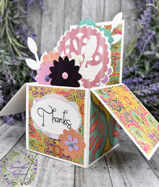 Handmade 3D Multi color Thank You Flowers card