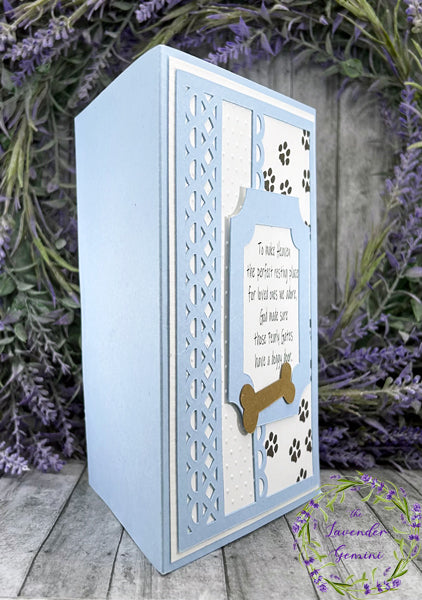 Handmade Death of Pet Dog Card light blue