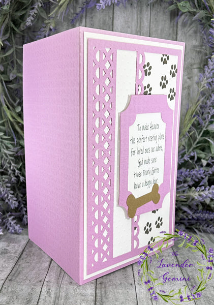 Handmade Death of Pet Dog Card pink