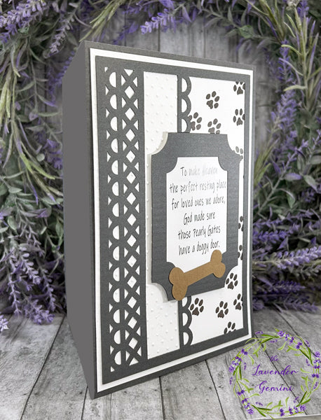 Handmade Death of Pet Dog Card dark gray