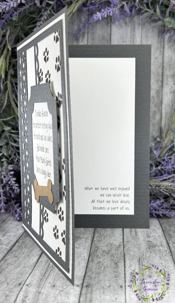 Handmade Death of Pet Dog Card dark gray