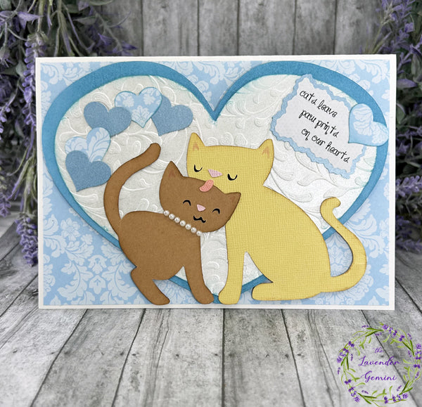 Handmade Cat Lover's Card blue