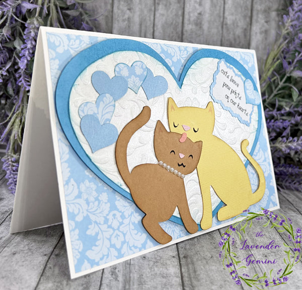 Handmade Cat Lover's Card blue