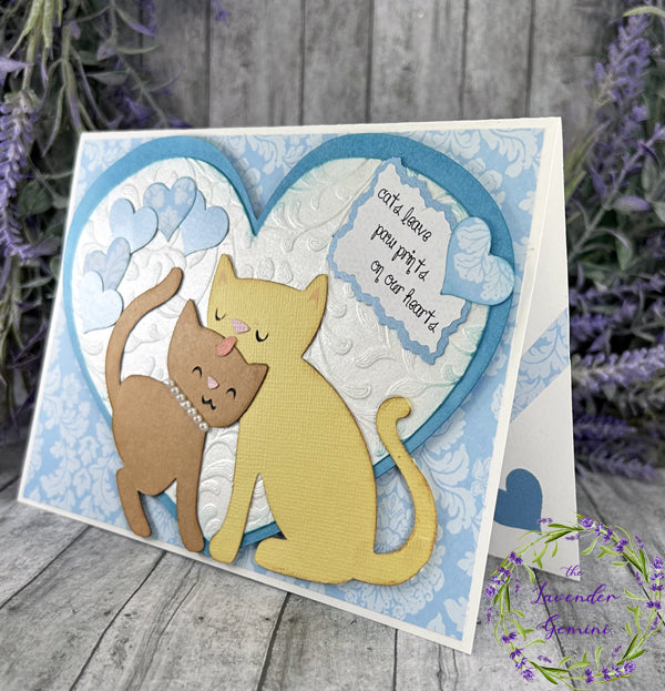 Handmade Cat Lover's Card blue