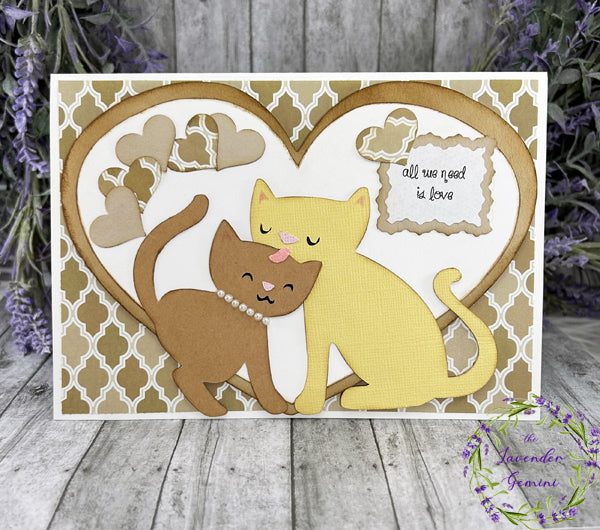 Handmade Cat Lover's Card tan