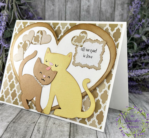 Handmade Cat Lover's Card tan