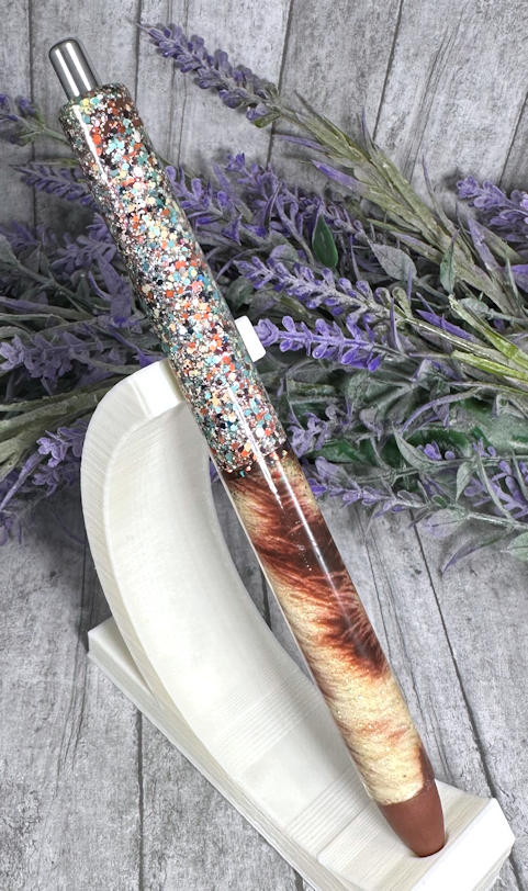 Handmade Western Cowhide glitter pen with free refill